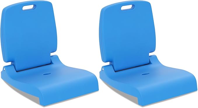 Goplus Poolside Chair for Edge of Pool Foldable Portable Flip Seat w/Back Support &amp 2 Handles Lightweight Outdoor Camping Chair for Stadium Tailgating Fishing Boats Beach (Blue 2 Packs)