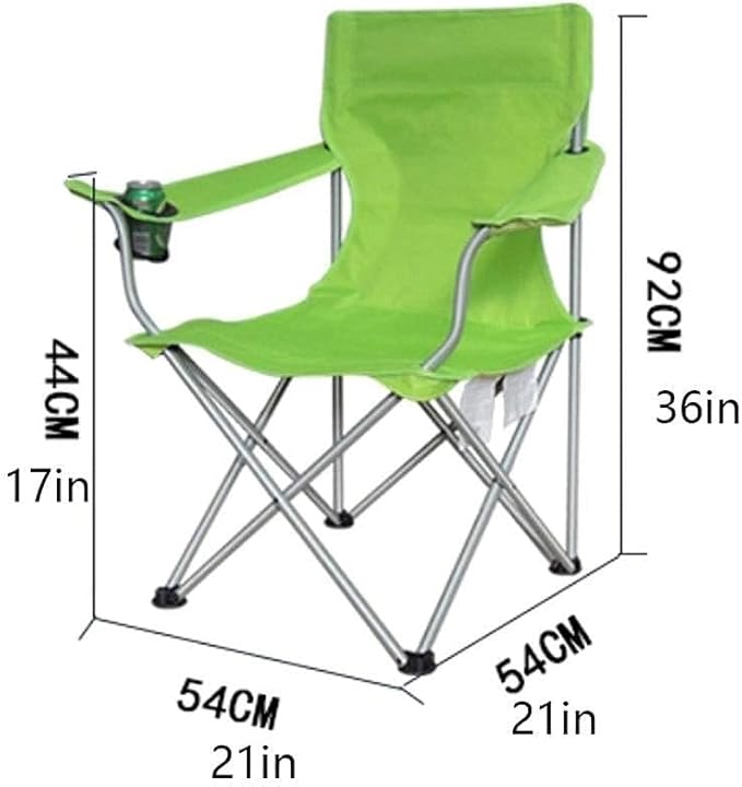 Outdoor Folding Camping Chair with Armrests Large Cup Holders Ultralight Aluminum Frame Portable for Fishing Hiking Beach Picnic Patio