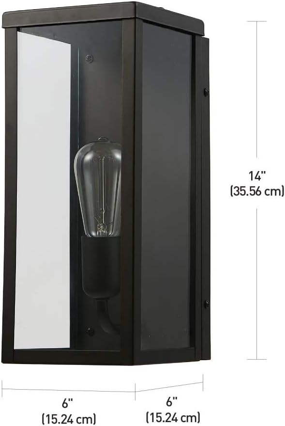 GLOBE Electric 44199 Donald 1-Light Outdoor Indoor Wall Sconce Bronze Clear Glass Shade Bulb Included