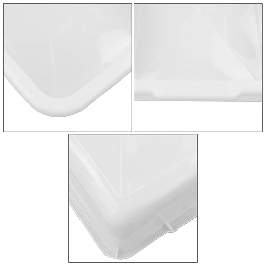 4-Pack 8 Liter Commercial Bus Tubs White Plastic Wash Basin Bus Tote