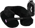 Cabeau Inflatable Travel Pillow – Air TNE – Adjustable Lightweight and Supportive for Sleeping on Airplanes Trains and Cars– Customized Fit and Compact Carrying Case (Midnight Black)
