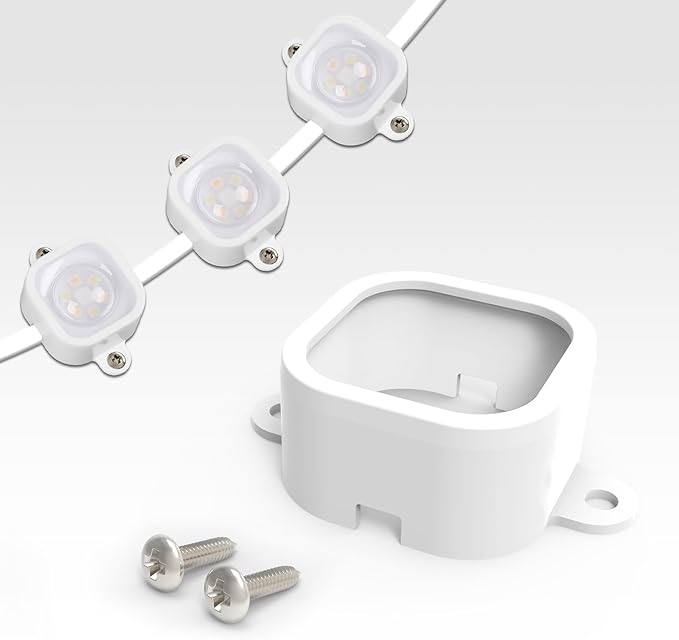 90 PCS Mounting Brackets Compatible with Govee Outdoor Lights Pro H706A H706B Light Clips for Govee Pro Outdoor Lights 150FT Fully Enclosed Mounting Bracket Replaces 3M Adhesive