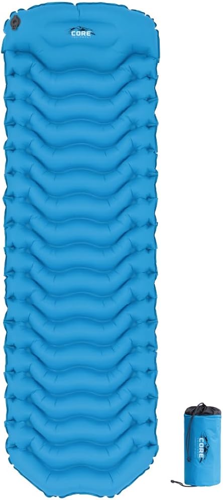 CORE Sleeping Pad for Camping | Perfect Ultralight Sleeping Mat for Tents Camping Cot &amp Backpacking Gear | Lightweight &amp Inflatable Blow Up Mattress for Travel Hiking &amp Outdoor Use