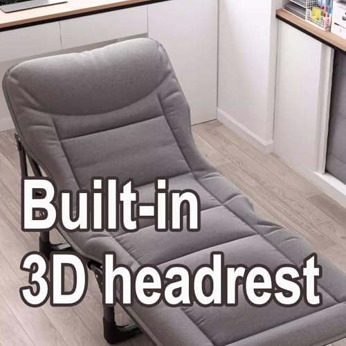 Portable Folding Adult BedAdult Folding Bed Portable Bed for Adults Queen Size Camping Cot Four-Position Adjustable Backrest 3D Headrest Folding Bed Made of Metal for Home Nap Beach Travel