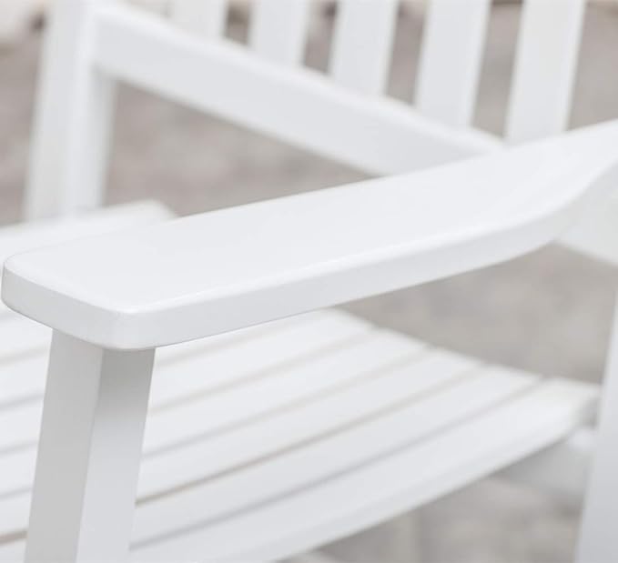 Wood Rocking Chair Porch Rocker Classic Outdoor Patio Outdoor Indoor Furniture for Balcony Backyard Garden Outside White
