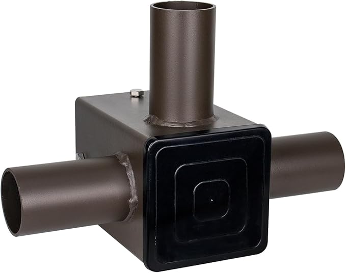 Tenon Adapter for 4 Inch Square Poles with 3 Horizontal 90 Degree TenonsSlip Fitter Mount Tenon Adapter Bracket for 3 Fixture LED Parking Lot Street Light