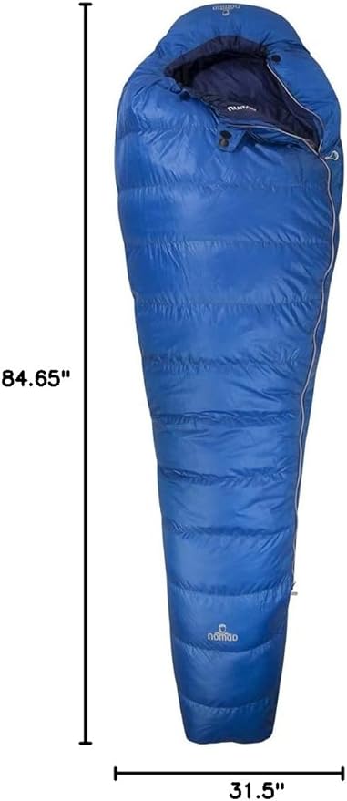 NOMAD Pegasus 340 Lightweight 3-Season Mummy Sleeping Bag with 3D Polardown Zips to Double Bag 675g for Camping