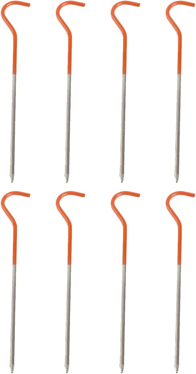 Tent Pegs Alloy High Strength Camping Hiking Tent Stakes Anchors for Outdoor Enthusiasts 130mm 150mm Orange Coating 10 Pack