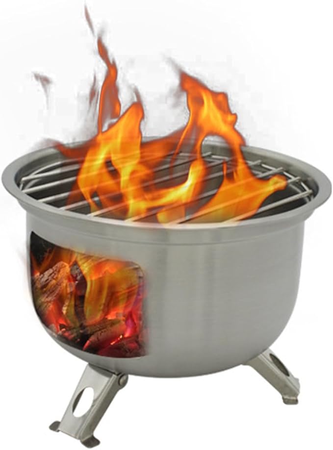 Backpacking Survival Stove Stainless Steel Wood Burning Stove For BBQ Picnics Portable Charcoal Grills Cooking Equipment
