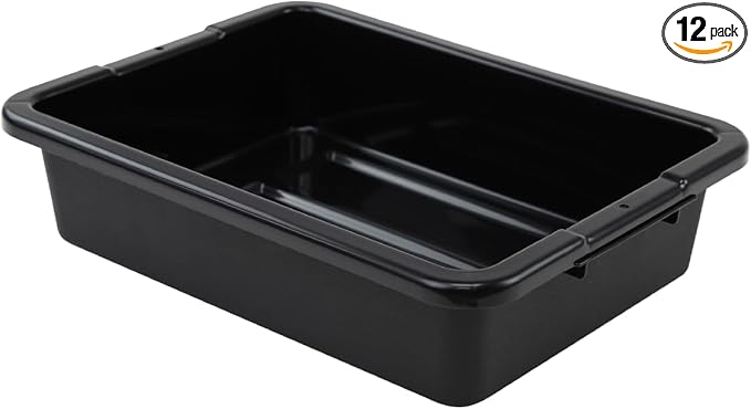 Quantum Storage Systems FSB-20155RBK Bussing Tub 20 W x 15 D x 5 H Polypropylene Black NSF