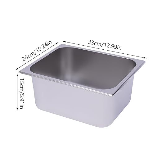 6 Pack Hotel Pans 6 Deep Stainless Steel Steam Table Pan Restaurant Steam Table Plate Commercial Food Storage Containers for Hotel Cafeteria Party 12.99 L x 10.24 W