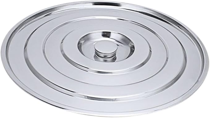 Stainless Steel Pan Lid Cookware Part Heat Resistant Easy Clean Skillet Lid Stockpot Cover for BBQ Buffet Picnics Outdoor 45cm Inner Diameter
