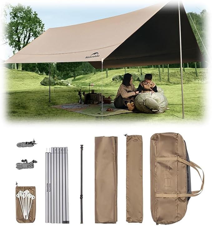 Naturehike 18000MM+ Waterproof Camping Tent Tarp Outdoor Rain Shelter &amp Windproof Camping Canopy UV Protection UPF2000+ Shelter for Camp HikingBackpacking Heat Blocking