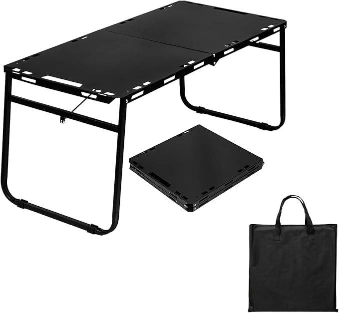 Camping Table Folding Portable Table 40.9x19.3 (Innovative Nitrogen Gas Strut) Outdoor Folding Tactical Table with Carry Handle Bonus Storage Bag for Camping Picnic Party