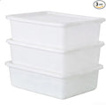 3-Pack 13 L Plastic Commercial Bus Tub with Lid Restaurant Dish Tub White