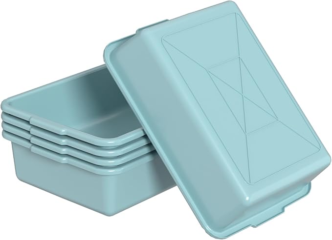 8 L Plastic Bus Tubs Plastic Commercial Bus Boxes Mint Green 5 Packs