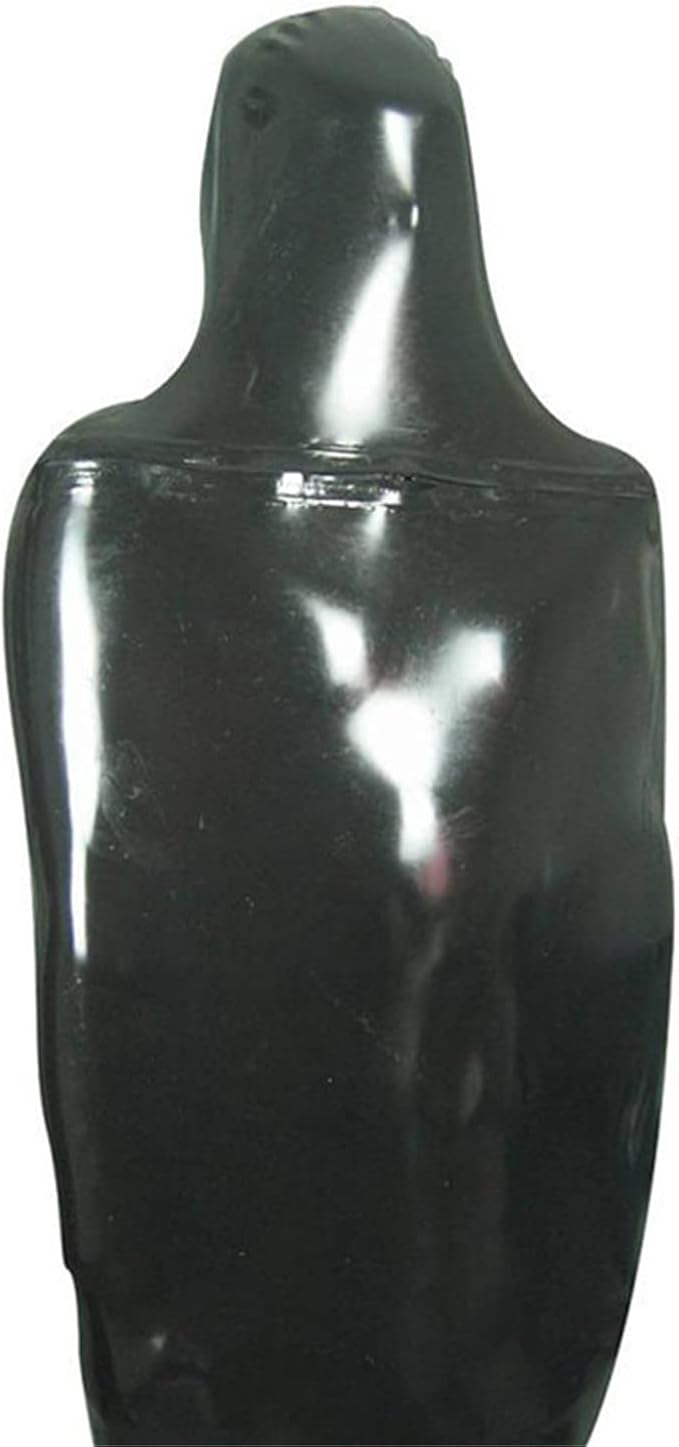 Chest Entry Black Latex Sleeping Bag Chest Zipper Tight Body Bag Rubber Sleep Sack Open Nose Holes