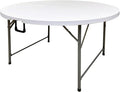 4.5FT Round Table Round Folding Table 54 inches Bifold Round Table Plastic Dining Table Event Commercial Table for Wedding Party Garden Patio