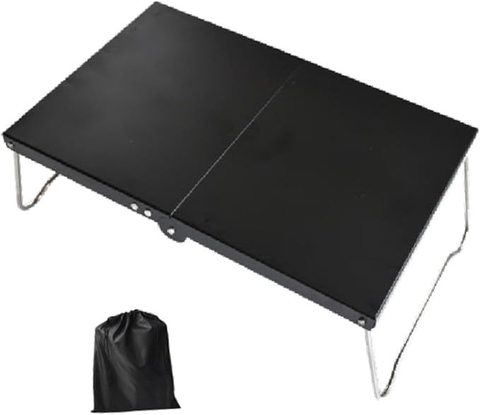 Mini Folding Camping Table with Carrying Bag Portable Lightweight Foldable Beach Table Outdoor Furniture for Garden Backyard Black