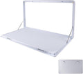 Lockable Wall-Mounted Picnic Table - Portable RV Folding Table for Campervans Trailers &amp Caravans Waterproof Lightweight Outdoor Camping Table (White 80x45cm)