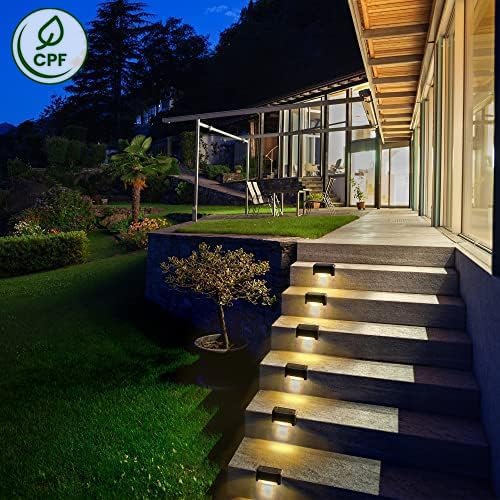SOLPEX Solar Deck Lights Outdoor Waterproof Led Lights for Outdoor Stairs Step Fence Yard Patio and Pathway(24 Pack Warm White)