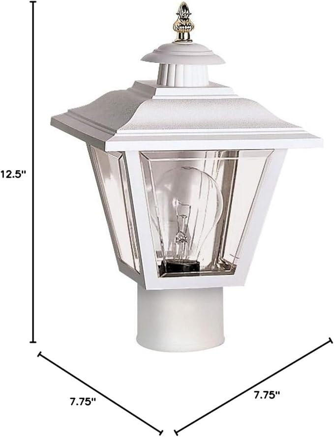Nuvo SF77/899 Coach Post Lantern with Acrylic Panels White