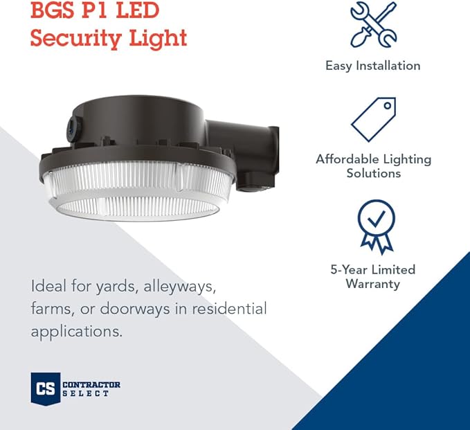 Lithonia Lighting BarnGuard LED Barn Light Dusk to Dawn Outdoor Lighting 4000K Cool White Wall or Pole Mountable Yard Light Fixture 120V Aluminum Dark Bronze