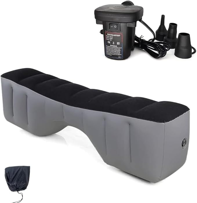 Inflatable Car Air Mattress Back Seat Bed with Air Pump Universal Back Seat Gap Filler Pad Extender for SUV Camping Sleeping Travel Rest