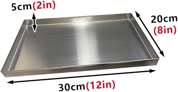 304 Stainless Steel Drip Pan - Portable Condensate Water Catcher for Window AC Units &amp Mini Fridges - Durable HVAC Drain Tray for Home &amp Workshop Use30x20cm(12x8in)