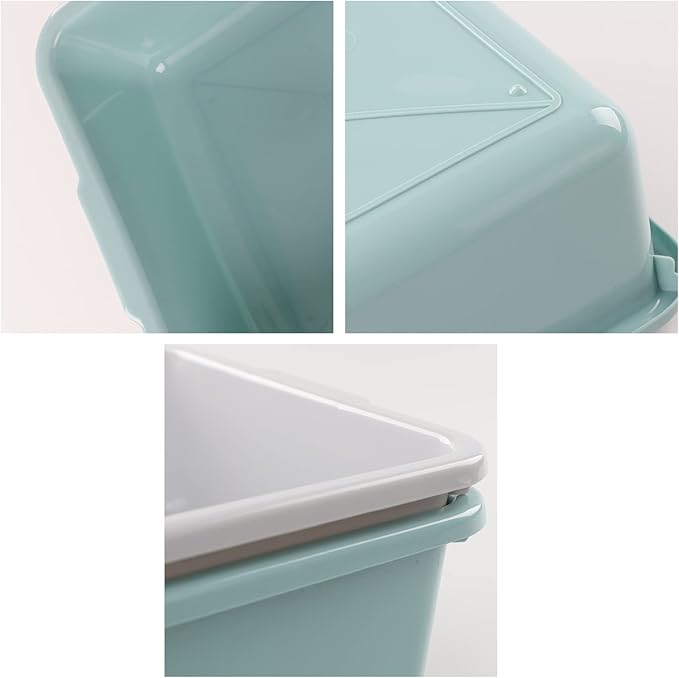 8L Small Rectangle Dishpan Bust Tubs Commercial Bus Tote Boxes 4-Pack