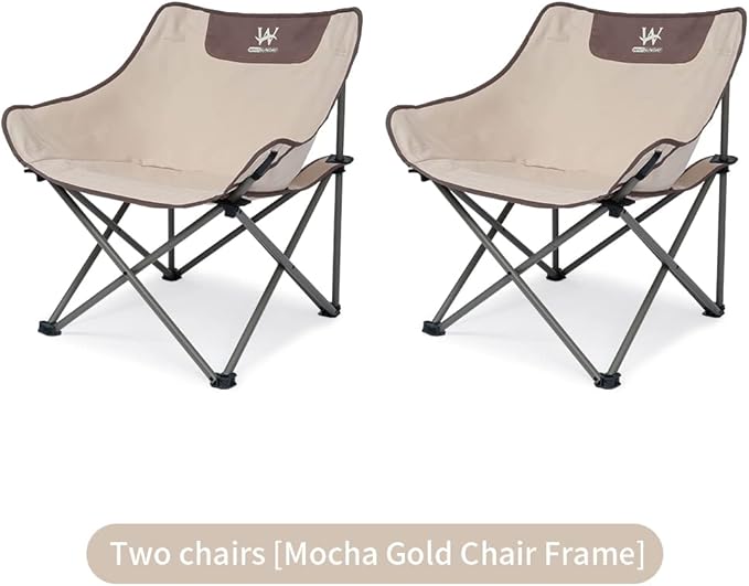 Whitsunday Outdoor Foldable Camping Chair with Built-in Side Pocket (2 Ivory)