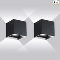 20W Outdoor Wall Light Modern Waterproof 6500K Porch Light Adjustable Up &amp Down Beam 2 Pack - YY-BD-020
