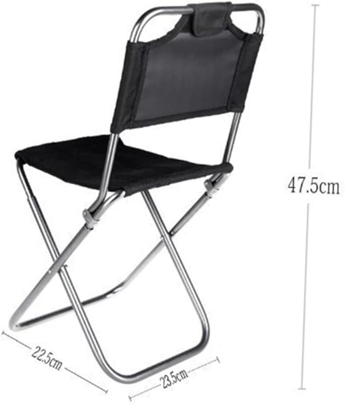 PRETYZOOM 100kg Lightweight Folding Chair Backrest Portable Stool for Outdoor Camping Gear Load Capacity Easy-Clean