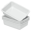 4-Pack 23 L Restaurant Plastic Bus Bins Large Bus Box Commercial for Kitchen Organization White