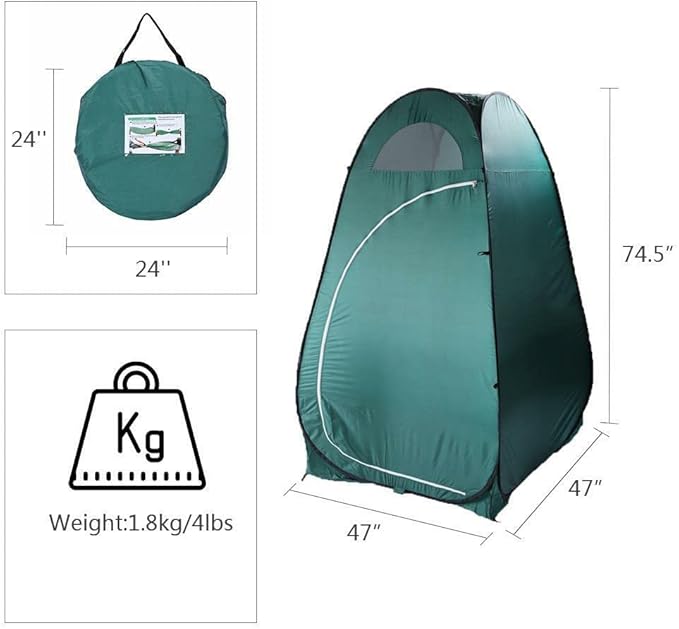1-2 Person Portable Pop Up Toilet Shower Tent Changing Room Camping Shelter