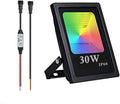 RGB Flood Lights30W high Power WS2811 Full Color Smart Flood Light RGB addressable LED Pixel floodlight DC12-24VIP66Waterproof (1PCS-WS2811-30W Black)