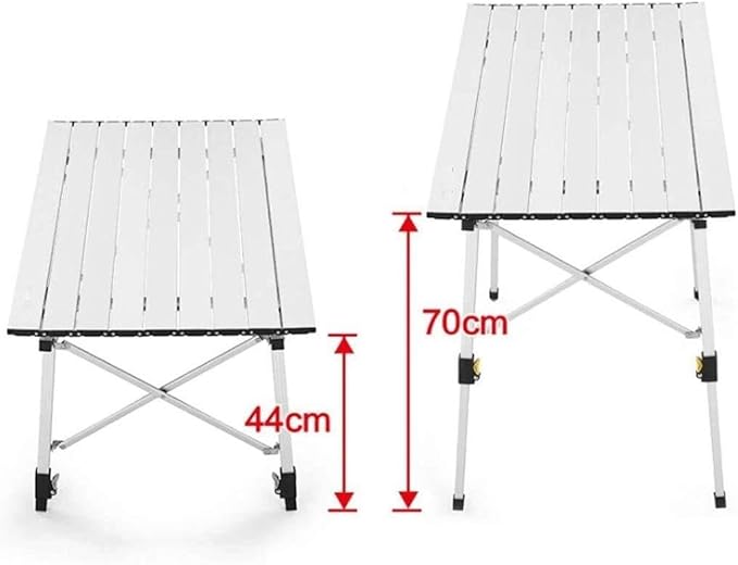Portable Folding Camping Table with Adjustable Height – Aluminum Alloy Lightweight Corrosion-Resistant 30kg Capacity Includes Carrying Bag for Outdoor Activities Picnic Hiking