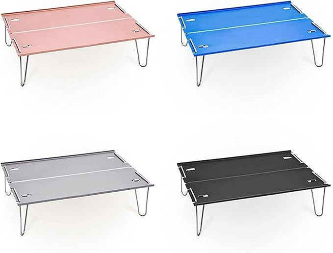 Portable Folding Camp Table Lightweight Aluminum Outdoor Picnic Desk Compact Hiking BBQ Folding Table with Storage Bag