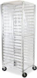 TrueCraftware- Durable Clear Plastic Cover for 20 Tier Bun Pan Sheet Rack 28 x 23 x 61 - Heavy Duty Plastic Sheet Pan Rack Cover with Zippers Sheet Pan Rack Cover for Home Kitchen Restaurant Bakery