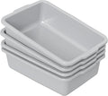 4 Packs Large Bus Tubs Commercial 32 L Plastic Bus Boxes Gray