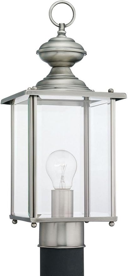Generation Lighting 8257-965 Jamestowne Outdoor Post Lantern Outside Fixture One - Light Antique Brushed Nickel