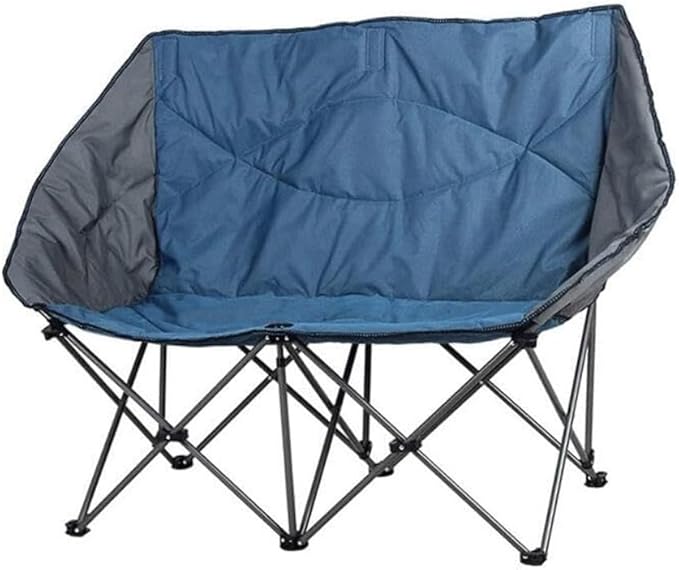 Folding Loveseat Camping Chair Moon Chair Garden Chair Double Camping Chair for Beach Foldable Outdoor seat for Camping Portable Camping Stool Ergonomic Camping Chair Canvas Camping Chair