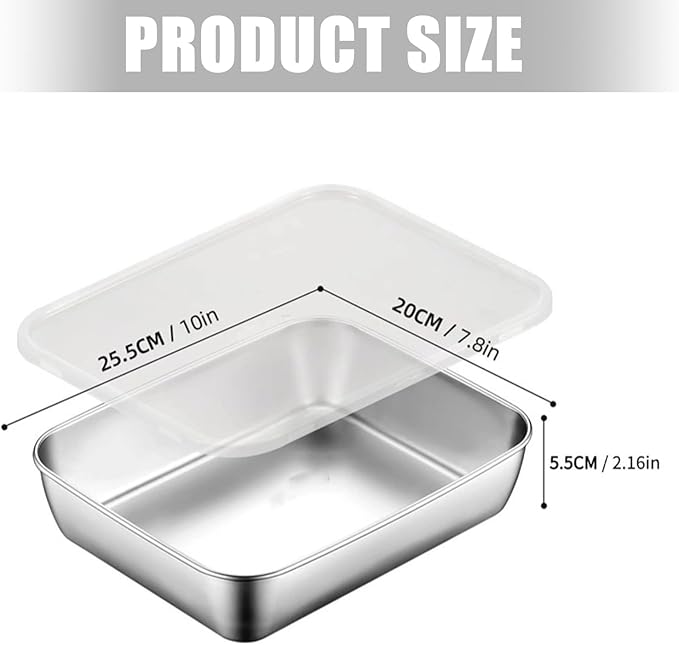 Commercial Grade Metal Serving Pan Thickened Design for Buffets Catering and Homes Kitchen Organization Stainless Steel Towel Tray with Lid