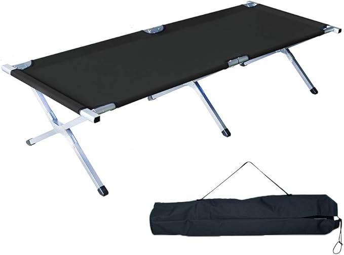 Folding Lightweight Bed &amp Portable Camping Cot with Carry Bag for Adults Hiking Hunting Traveling Blue Black Green Beige Gray