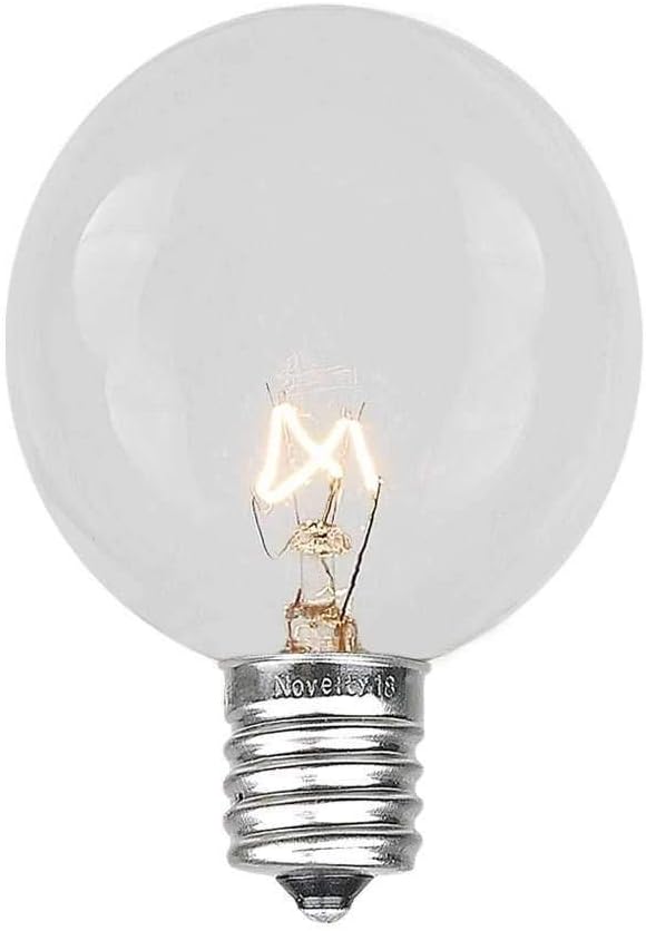 G40 Patio String Lights with 25 Clear Globe Bulbs - Hanging Garden String Lights - Vintage Backyard Patio Lights - Outdoor String Lights - Market Cafe String Lights - Brown Wire - 25 Foot