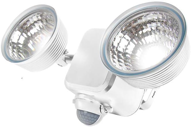 Limitless Innovations Lumenology Dual Security Motion Sensor Spotlights with Adjustable Heads and Sensitivity - Ultra-Bright 1000 Lumen LED Flood Light - Waterproof/Outdoor (White)