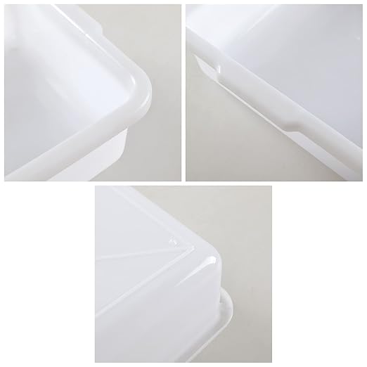 13 Liters Plastic Bus Tray Commercial Wash Basin Bus Tub Set of 4 White