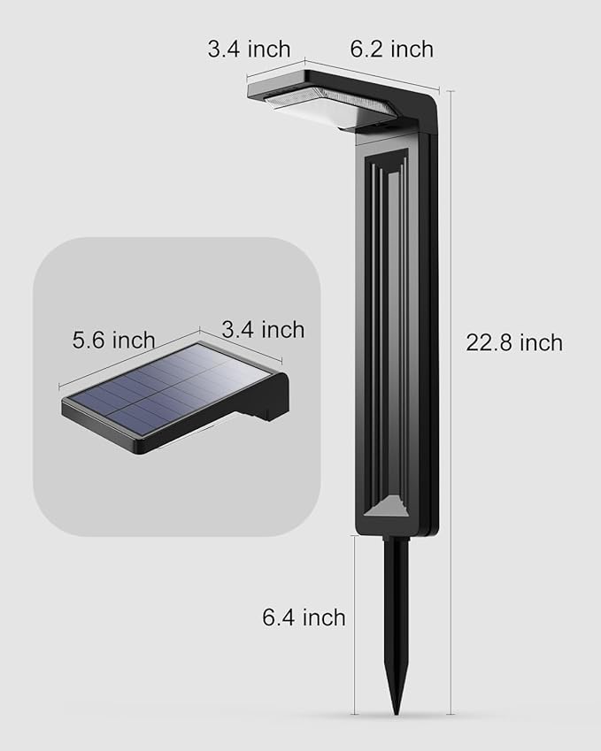 6 Pack Solar Powered Pathway Lights Outdoor Waterproof 30 LED Bright Walkway Landscape Lamp for Outside Path Driveway Sidewalk Yard Lawn Garden Trail Modern Design and 2 Modes (Cool White)