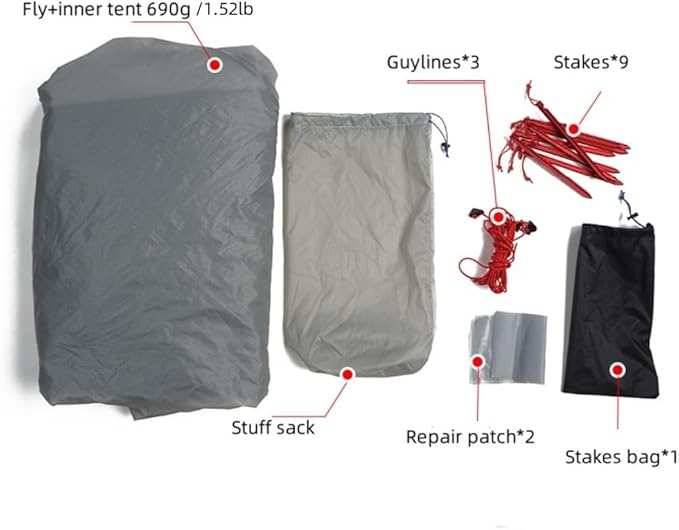 3F UL Gear LANSHAN 1PRO Ultralight Portable Tent for 1 Person20D Silpoly Waterproof Single Layer Tent for Outdoor CampingClimbingBackpackingHiking