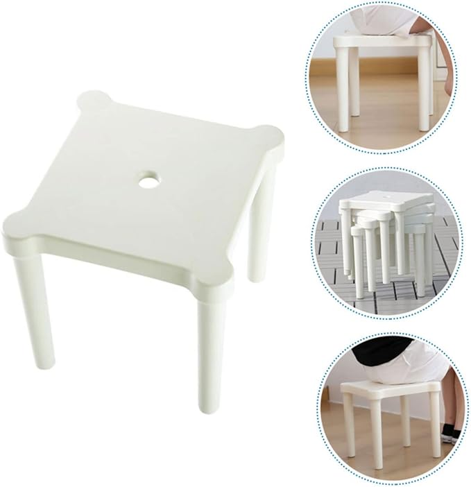 Frosted Plastic Stool for Boys and Girls Easy to Assemble Boy Girl's Chair Plastic Stool Non-Slip Home Outdoor